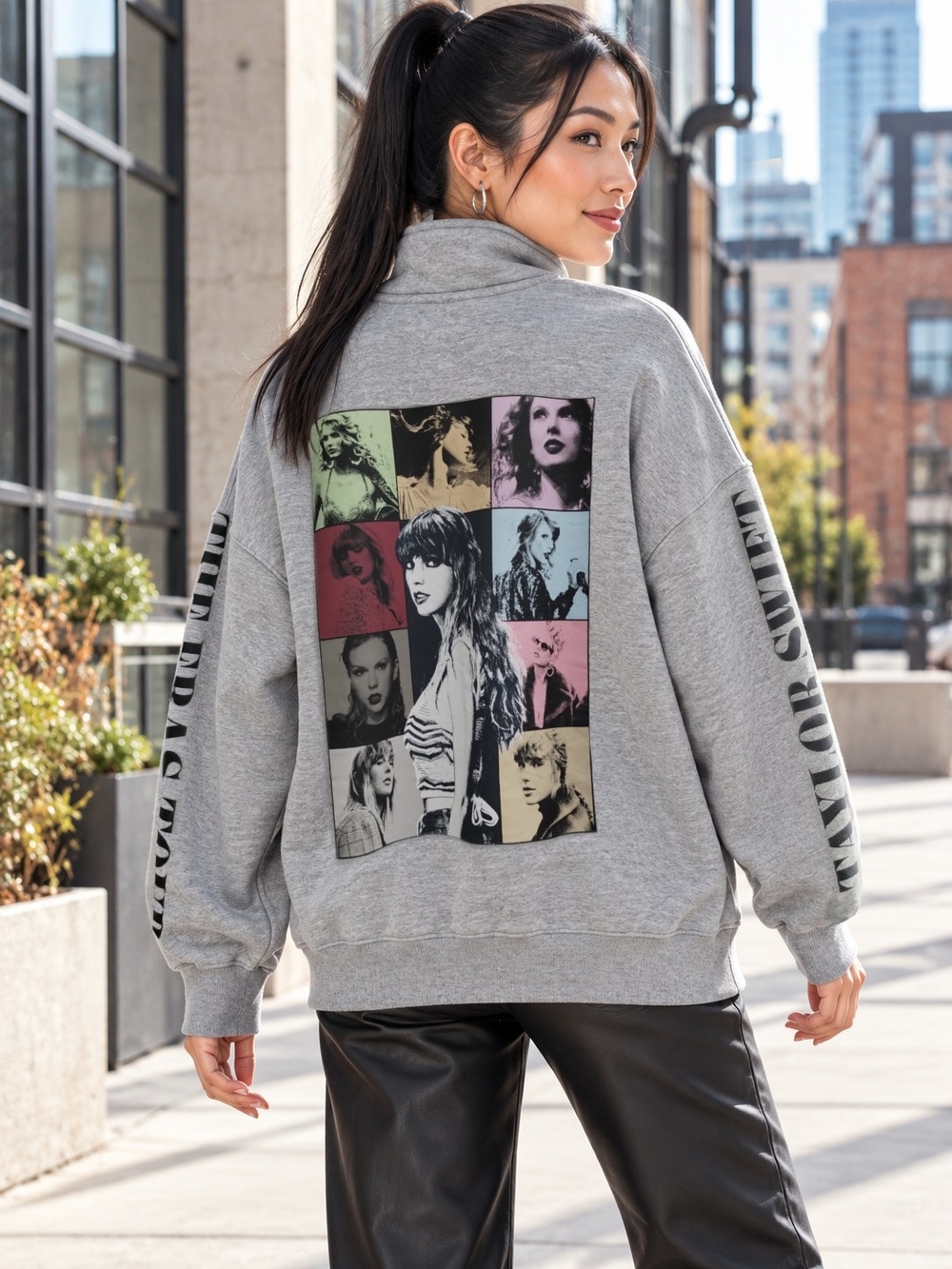 Taylor Swift Eras Tour Gray Quarter Zip Sweatshirt Official Merch M